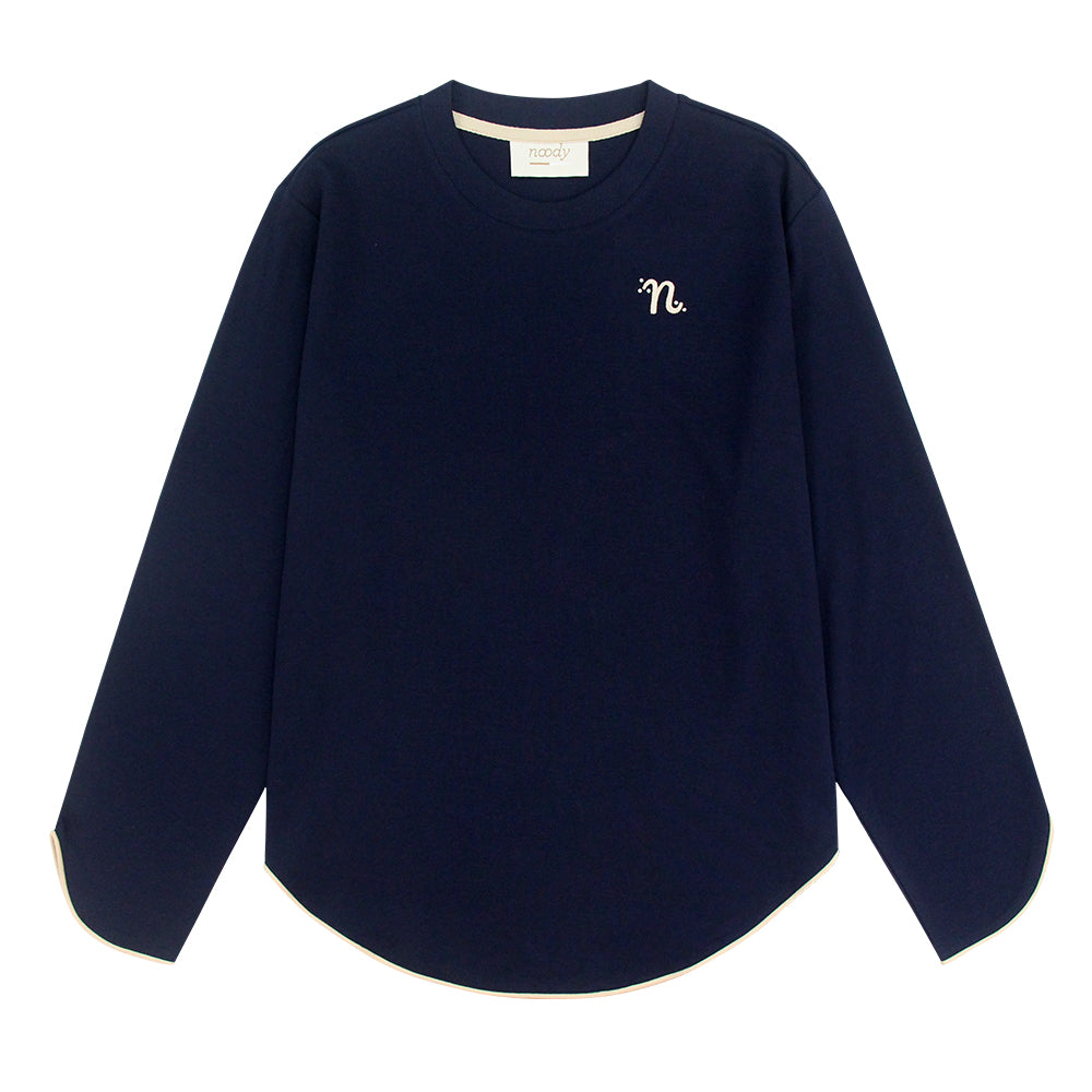 Navy N Top — flat lay
